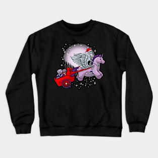 santa claus riding a pony Crewneck Sweatshirt